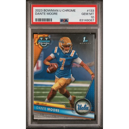 Graded 2023 Topps Bowman U Chrome Dante Moore #133 Rookie RC Football Card PSA 10 Gem Mint | Hall of Fame Sports Memorabilia | vintageantiquesgifts.com