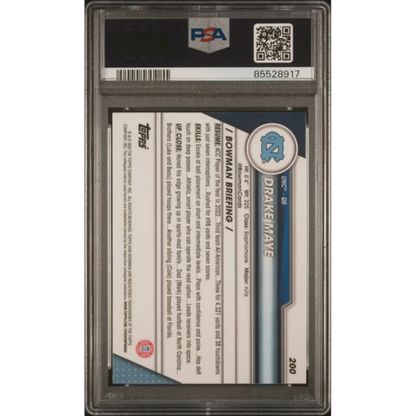 Graded 2023 Topps Bowman U Chrome Drake Maye #200 Shimmer Rookie RC Football Card PSA 10 Gem Mint | PSA 10 Gem Mint Graded Rookie Card | vintageantiquesgifts.com