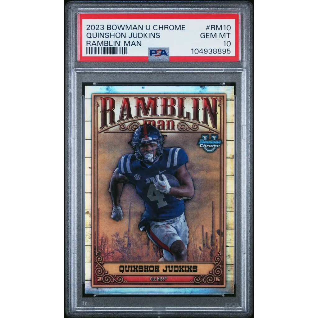 Graded PSA 10 Gem Mint 2023 Bowman U Chrome #RM10 Quinshon Judkins Rookie Card