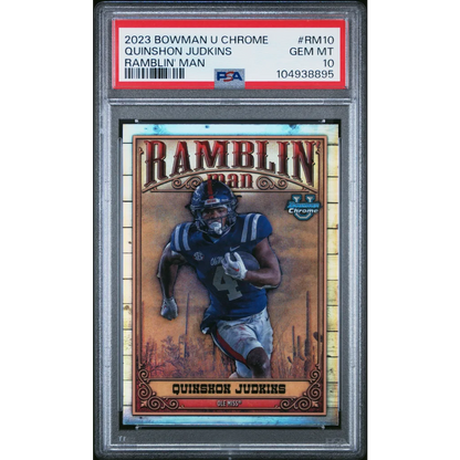 Graded PSA 10 Gem Mint 2023 Bowman U Chrome #RM10 Quinshon Judkins Rookie Card