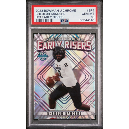 Graded 2023 Topps Bowman U Chrome Shedeur Sanders #ER4 U/D Early Risers Rookie RC Football Card PSA 10 Gem Mint | Hall of Fame Sports Memorabilia | vintageantiquesgifts.com