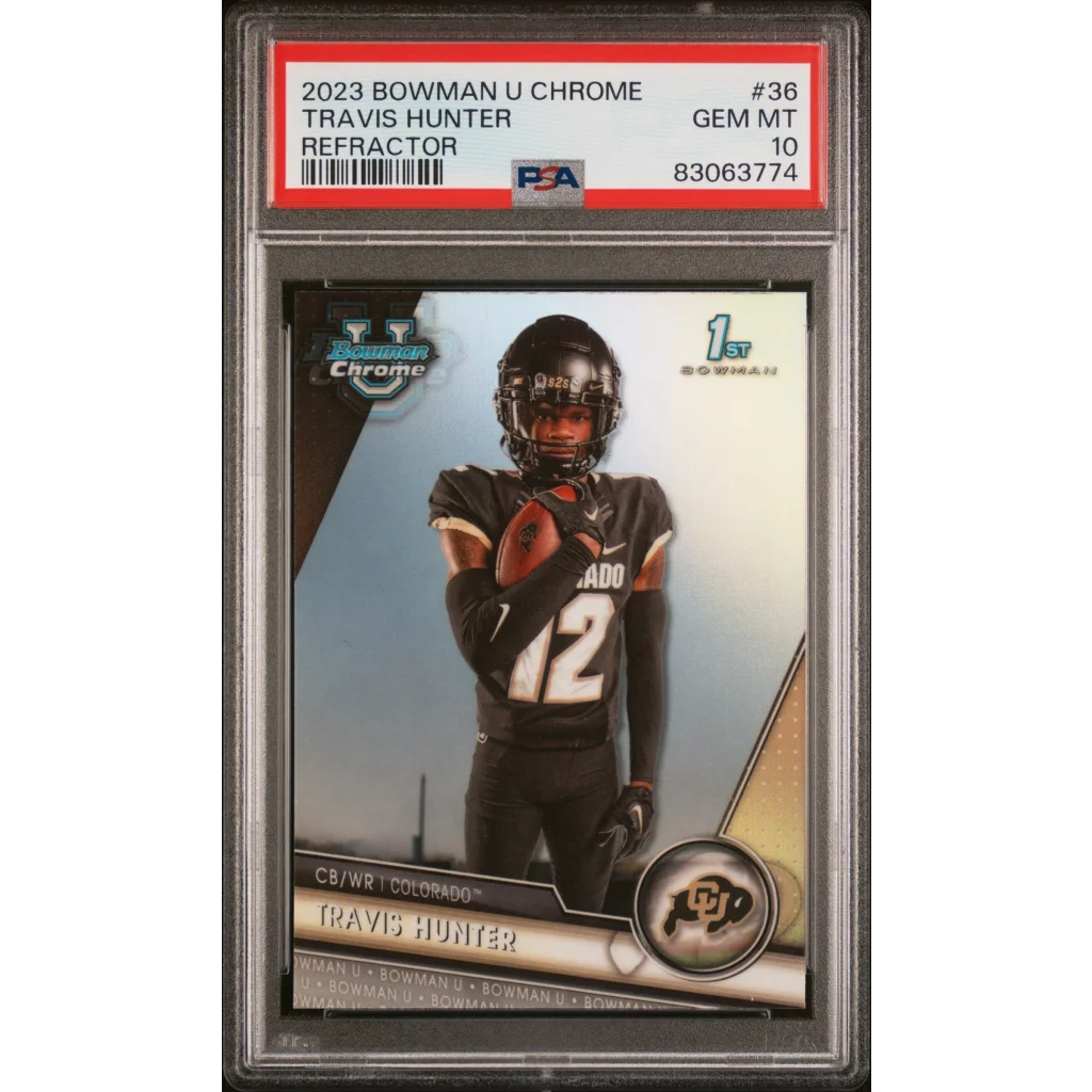 Graded 2023 Bowman U Chrome Travis Hunter #36 Refractor RC PSA 10 Gem Mint