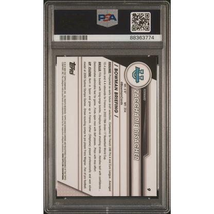 Graded 2023 Topps Bowman U Chrome Zaccharie Risacher #9 Rookie RC Basketball Card PSA 10 Gem Mint | PSA 10 Gem Mint Graded Rookie Card | vintageantiquesgifts.com