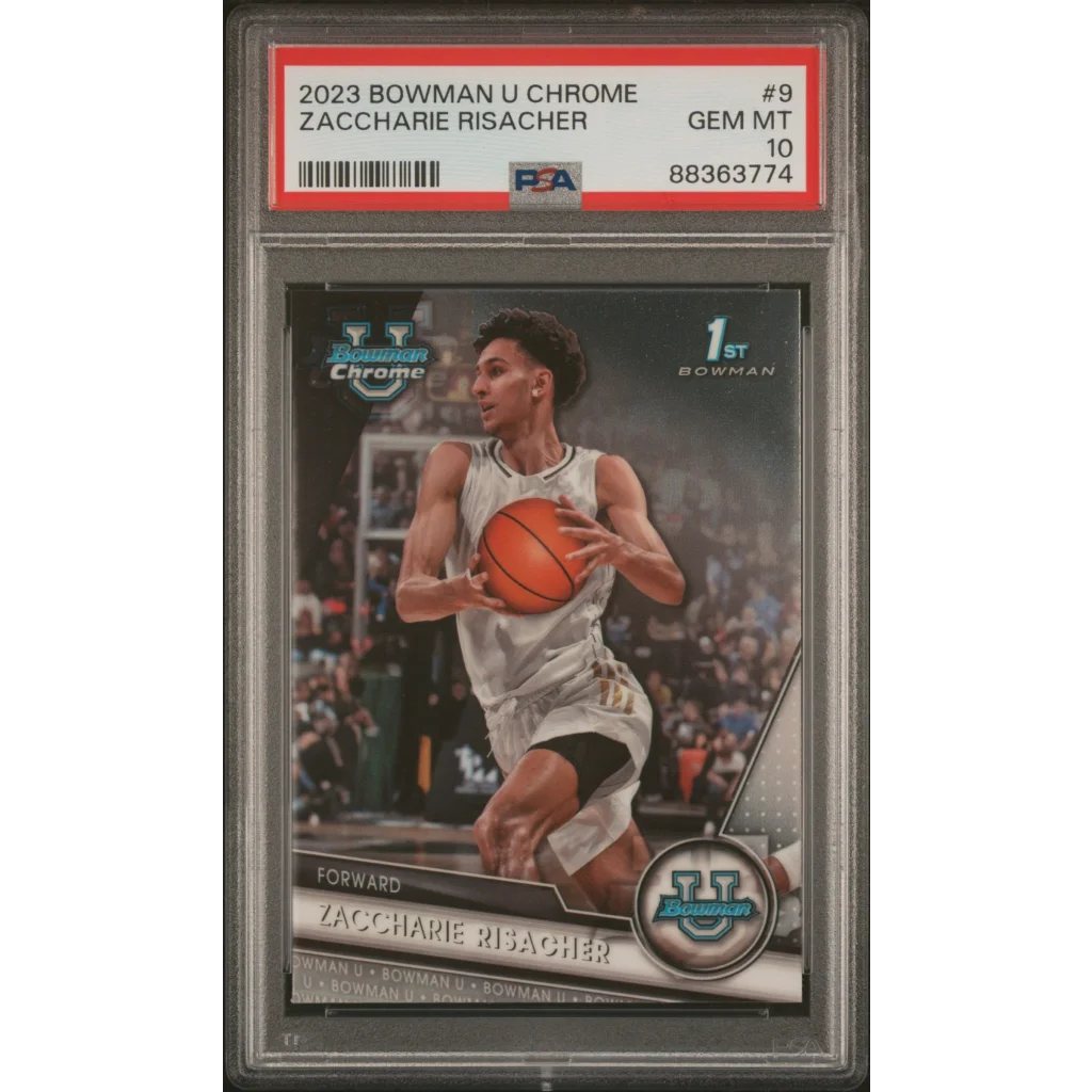 Graded 2023 Topps Bowman U Chrome Zaccharie Risacher #9 Rookie RC Basketball Card PSA 10 Gem Mint | Hall of Fame Sports Memorabilia | vintageantiquesgifts.com