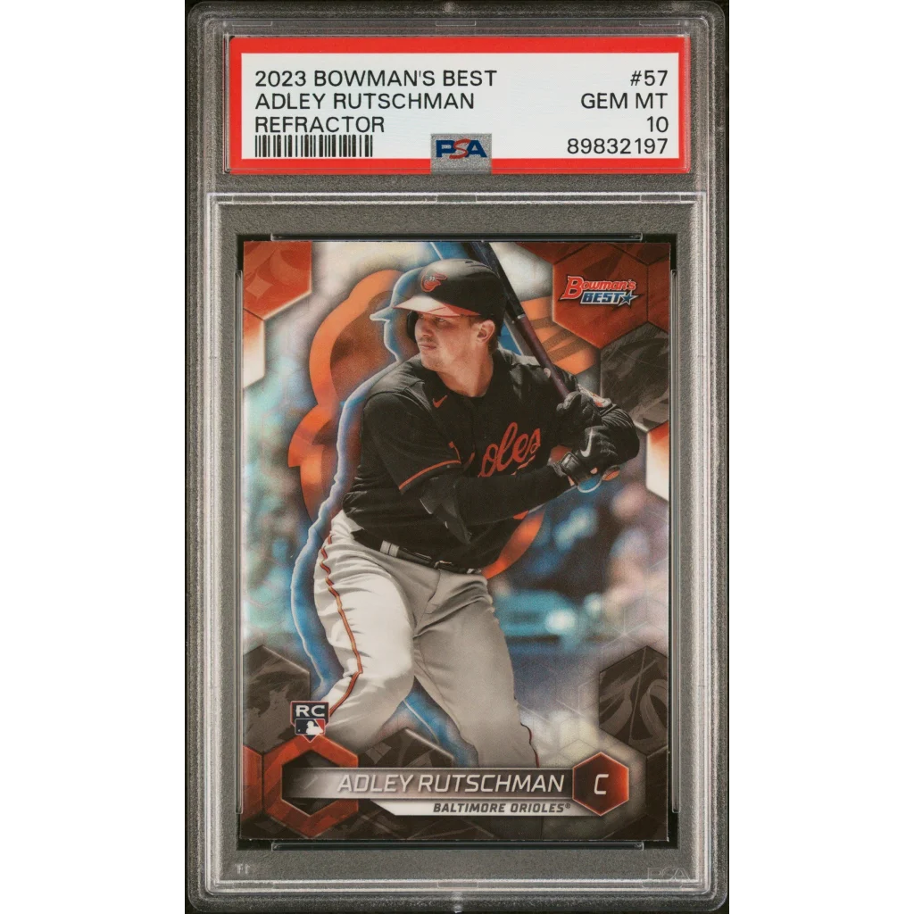 Graded 2023 Topps Bowmans Best Adley Rutschman #57 Refractor Rookie RC Baseball Card PSA 10 Gem Mint | Hall of Fame Sports Memorabilia | vintageantiquesgifts.com
