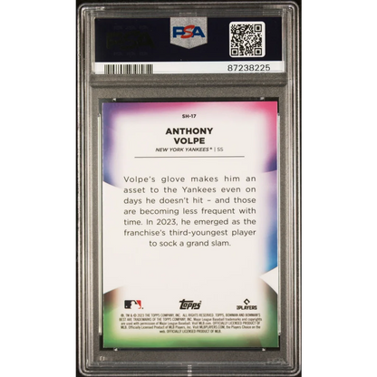 Graded 2023 Topps Bowmans Best Anthony Volpe #SH17 Shellacked Rookie RC Baseball Card PSA 10 Gem Mint | PSA 10 Gem Mint Graded Rookie Card | vintageantiquesgifts.com