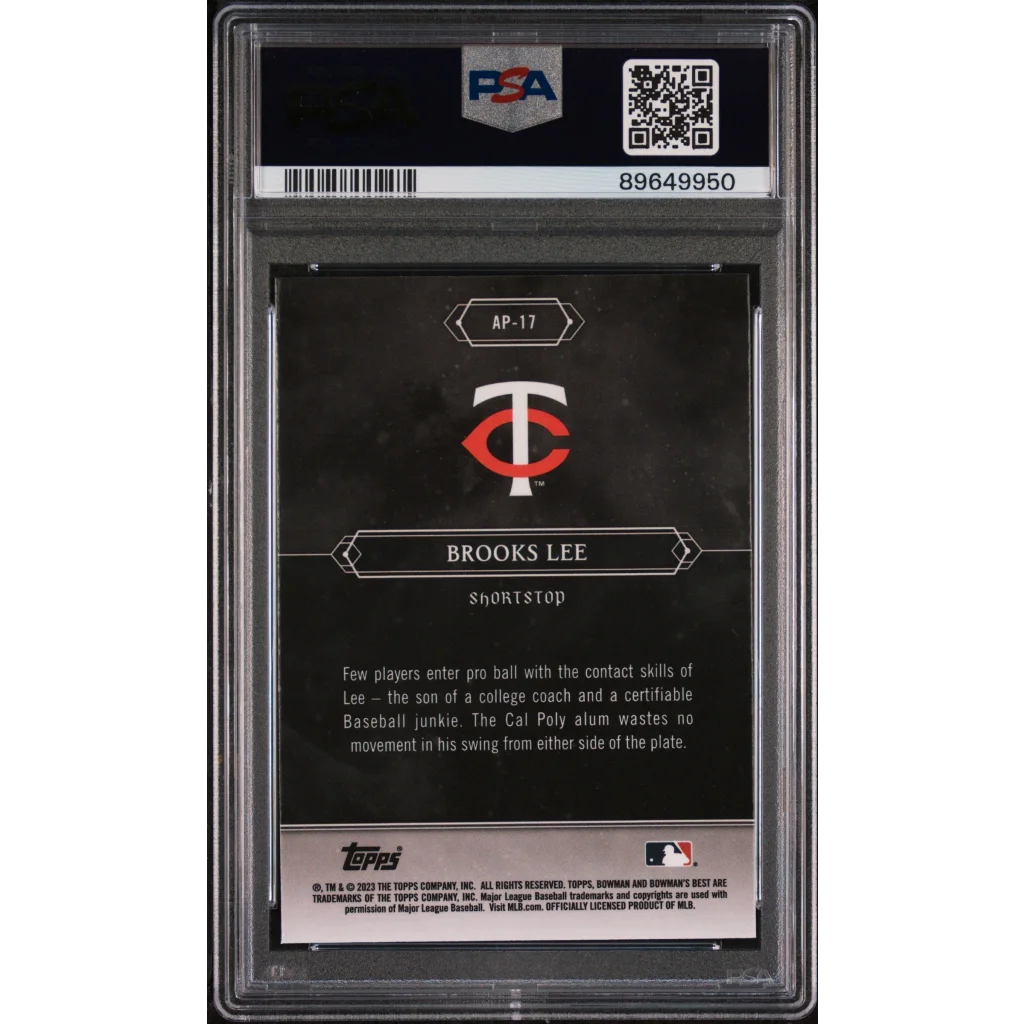 Graded 2023 Topps Bowmans Best Brooks Lee #AP17 Astral Projections Rookie RC Baseball Card PSA 10 Gem Mint | PSA 10 Gem Mint Graded Rookie Card | vintageantiquesgifts.com