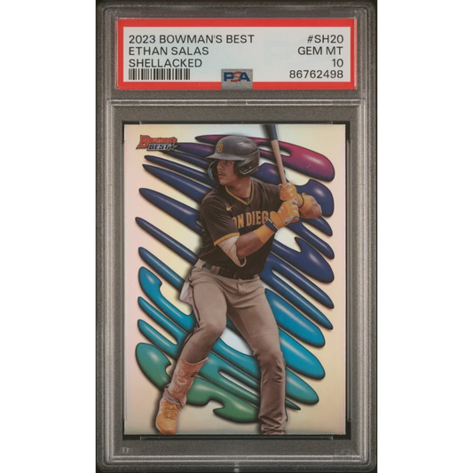 Ethan Salas Baseball Card in protective slab graded GEM MT 10 for collection
