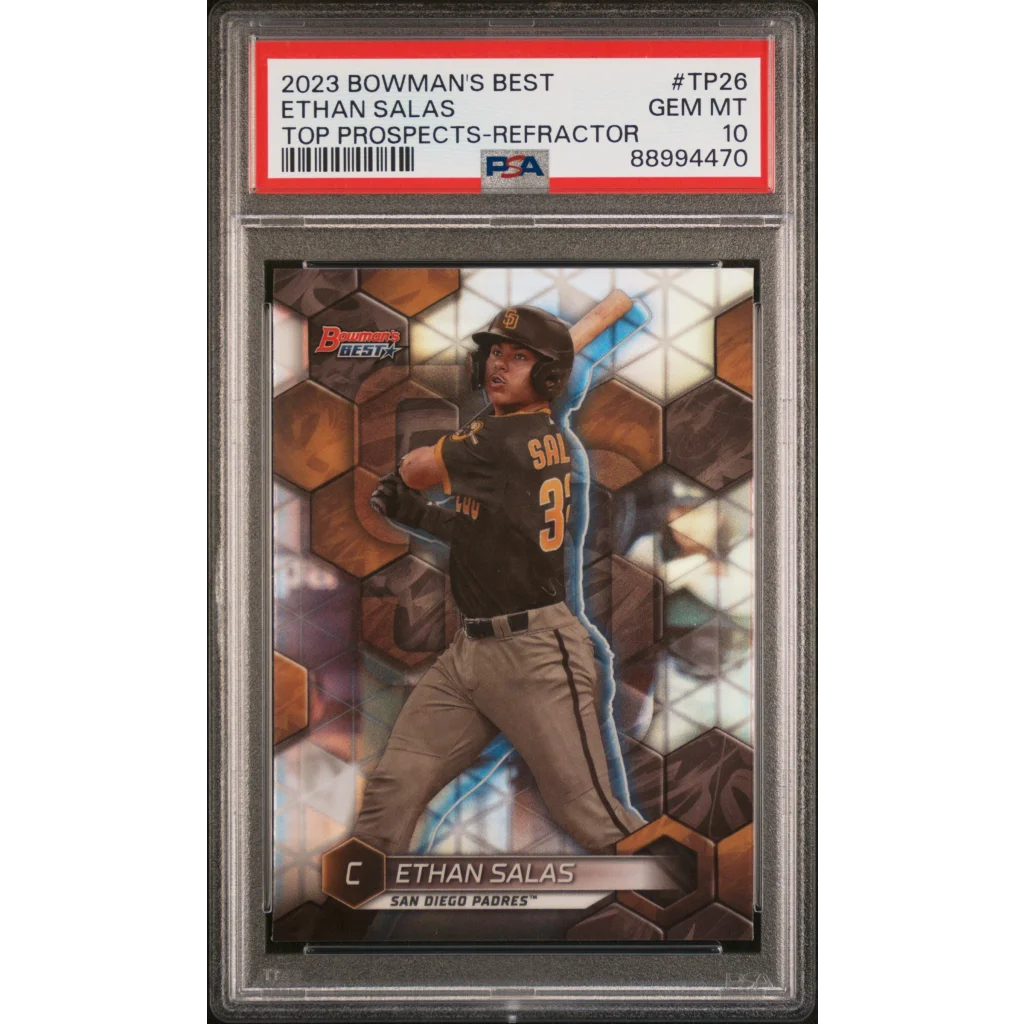 Graded PSA 10 Gem Mint 2023 Bowman’s Best Ethan Salas Refractor Rookie Card
