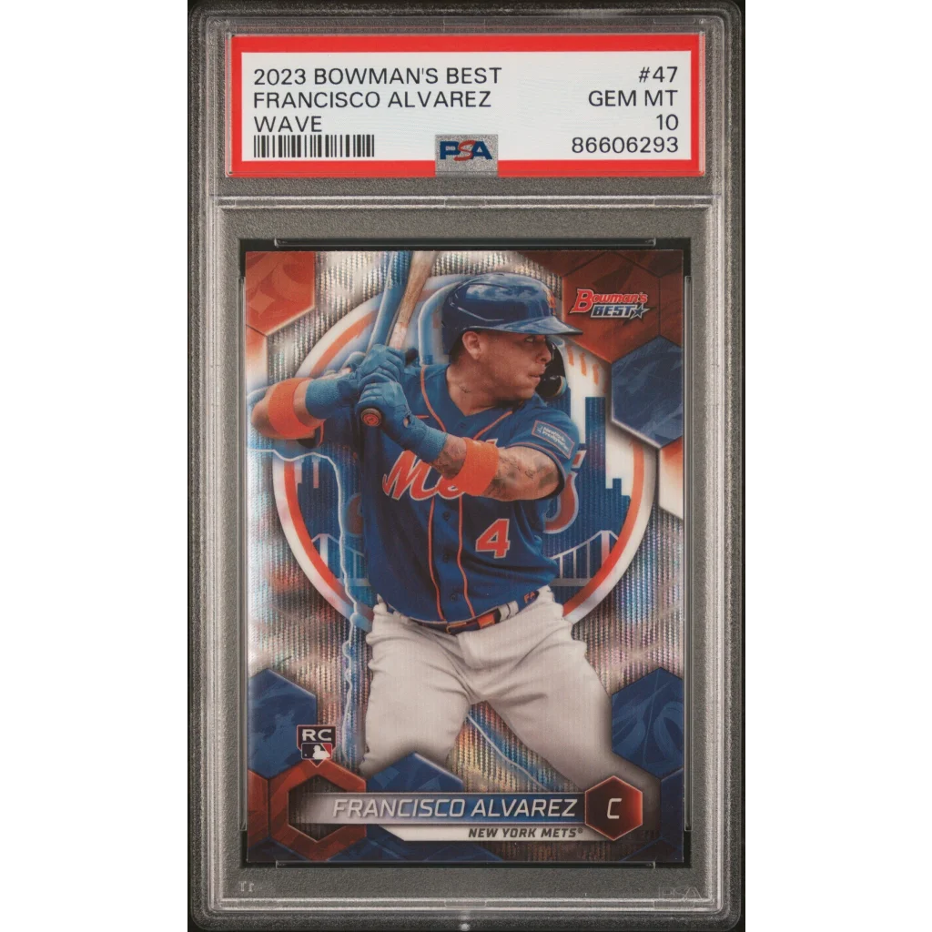 Graded PSA 10 2023 Topps Bowman’s Best Francisco Alvarez #47 Wave Rookie Mets Card