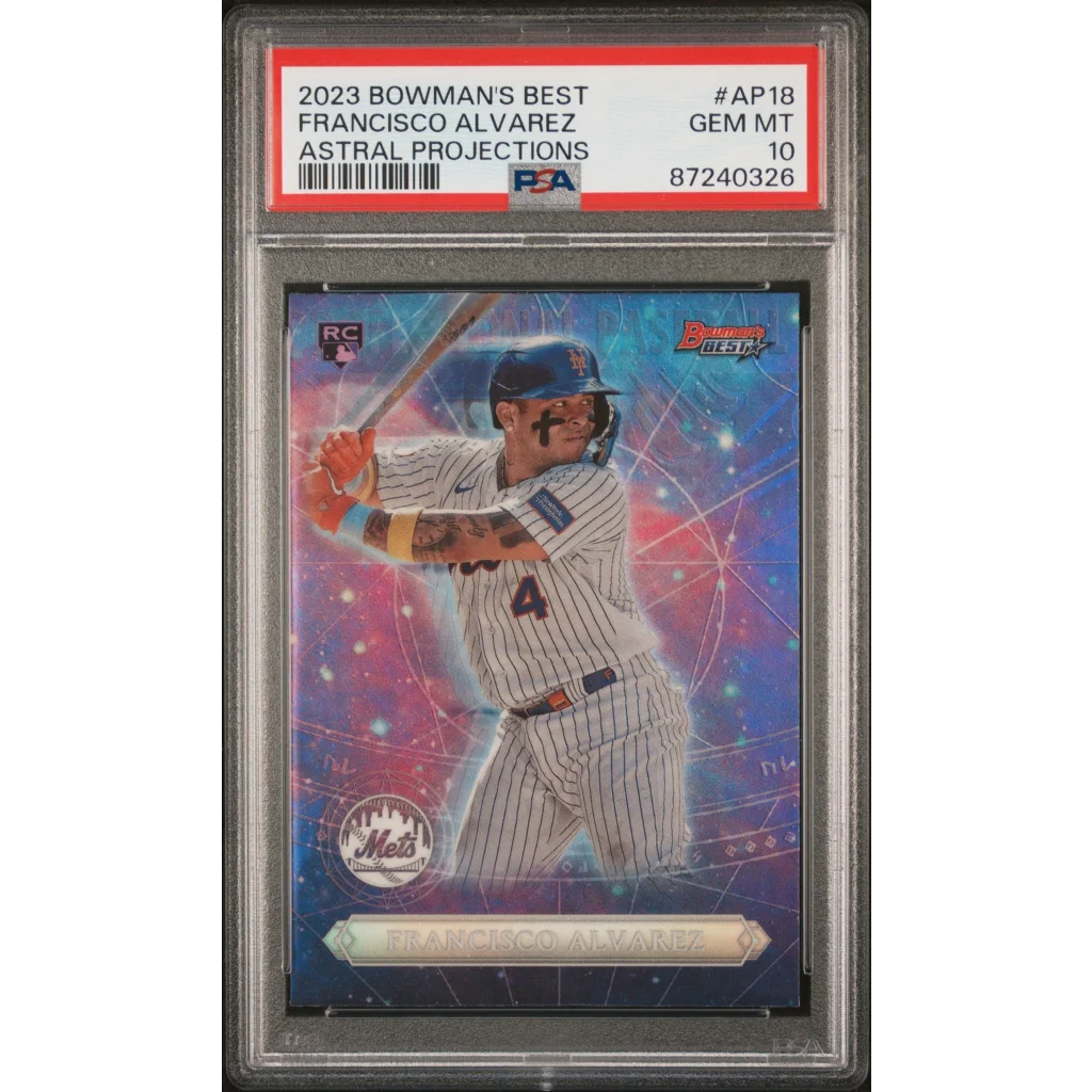 Graded 2023 Topps Bowmans Best Francisco Alvarez #AP18 Astral Projections Rookie RC Baseball Card PSA 10 Gem Mint | Hall of Fame Sports Memorabilia | vintageantiquesgifts.com