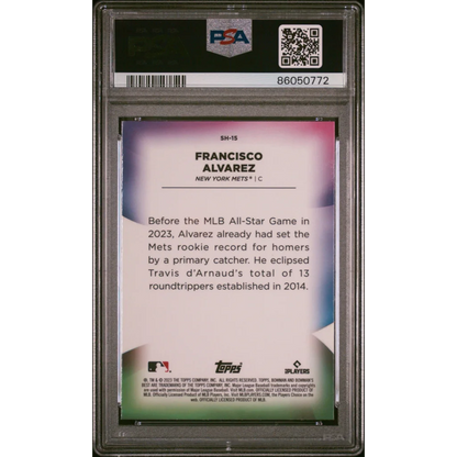 Graded 2023 Topps Bowmans Best Francisco Alvarez #SH15 Shellacked Rookie RC Baseball Card PSA 10 Gem Mint | PSA 10 Gem Mint Graded Rookie Card | vintageantiquesgifts.com