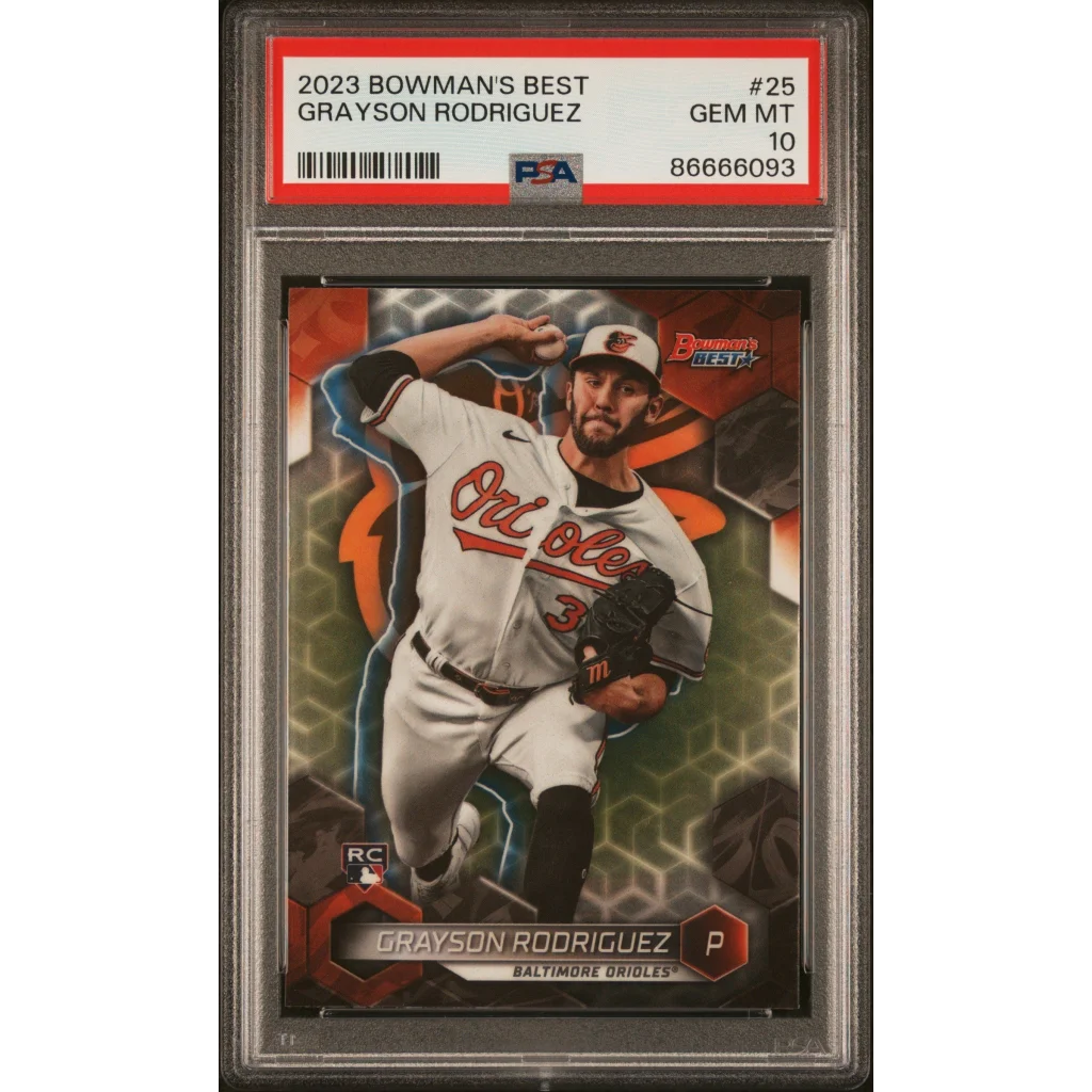 Graded 2023 Topps Bowmans Best Grayson Rodriguez #25 Rookie RC Baseball Card PSA 10 Gem Mint | Hall of Fame Sports Memorabilia | vintageantiquesgifts.com