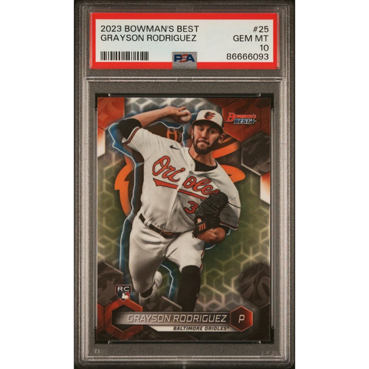Graded 2023 Topps Bowmans Best Grayson Rodriguez #25 Rookie RC Baseball Card PSA 10 Gem Mint | Hall of Fame Sports Memorabilia | vintageantiquesgifts.com