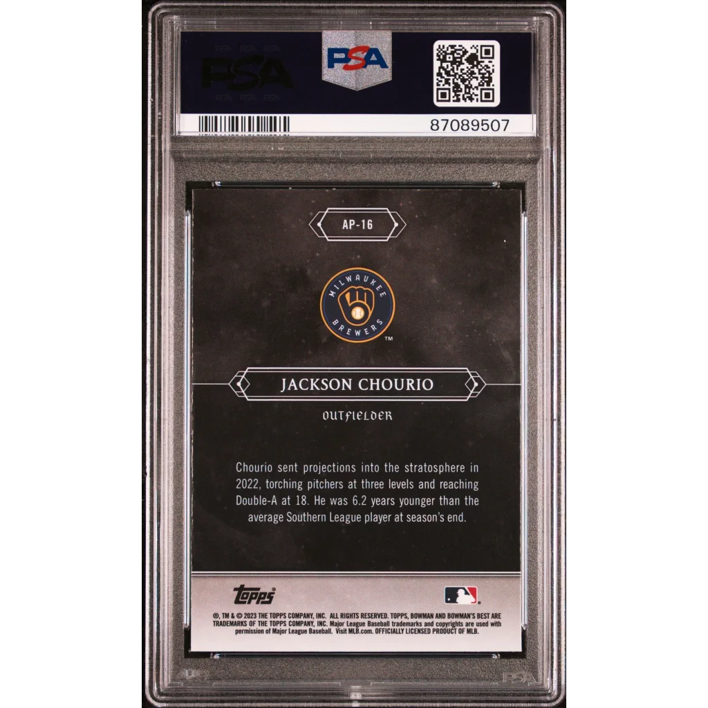 PSA 10 Graded 2023 Topps Bowman Best Jackson Chourio Rookie Card