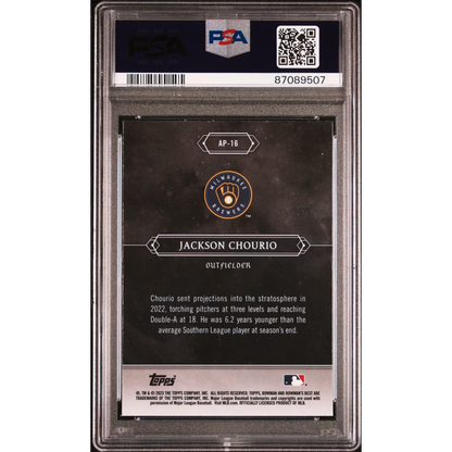 PSA 10 Graded 2023 Topps Bowman Best Jackson Chourio Rookie Card