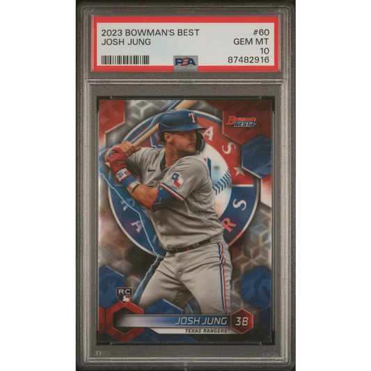 Graded 2023 Topps Bowmans Best Josh Jung #60 Rookie RC Baseball Card PSA 10 Gem Mint | Hall of Fame Sports Memorabilia | vintageantiquesgifts.com