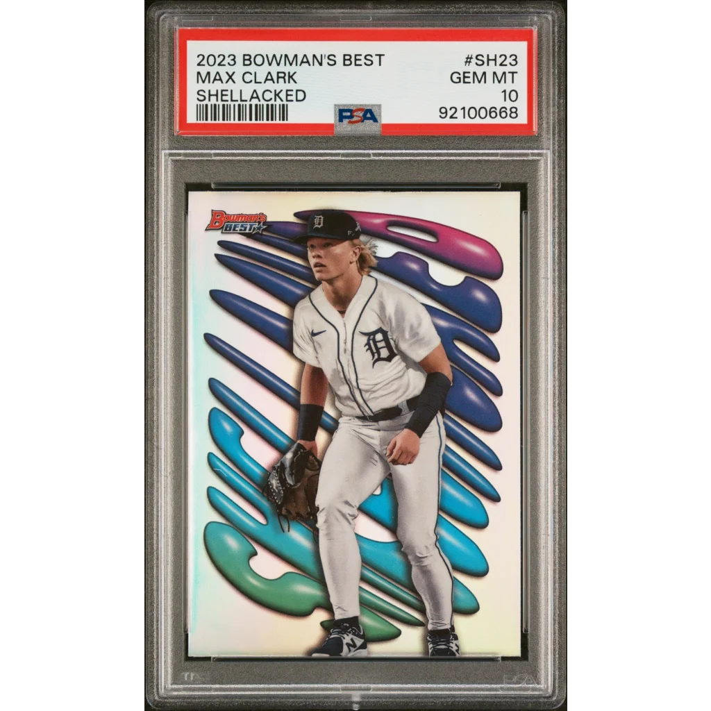 Graded 2023 Topps Bowmans Best Max Clark #SH23 Shellacked Rookie RC Baseball Card PSA 10 Gem Mint | Hall of Fame Sports Memorabilia | vintageantiquesgifts.com