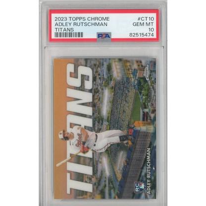 Graded 2023 Topps Chrome Adley Rutschman #CT10 Titans Rookie RC Baseball Card PSA 10 Gem Mint | Hall of Fame Sports Memorabilia | vintageantiquesgifts.com