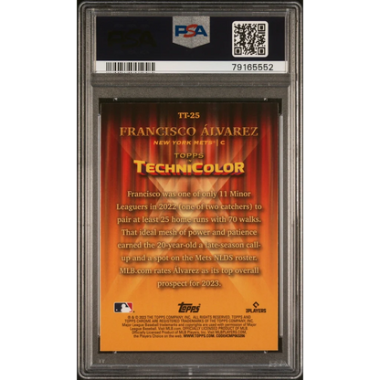 Graded 2023 Topps Chrome Francisco Alvarez #TT25 Topps in Technicolor Rookie RC Baseball Card PSA 10 Gem Mint | PSA 10 Gem Mint Graded Rookie Card | vintageantiquesgifts.com