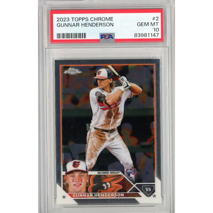 PSA Graded 2023 Topps Chrome Gunnar Henderson Baseball Card