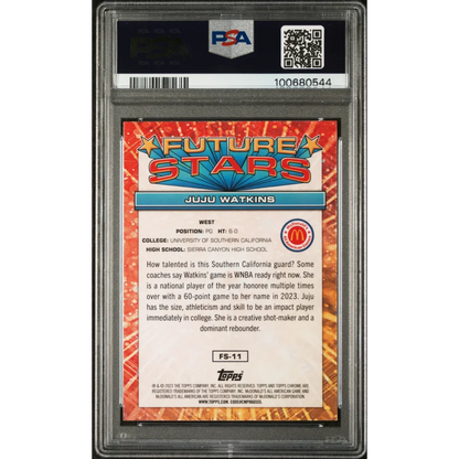 A graded Juju Watkins Future Stars basketball card by Professional Sports Authenticator