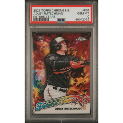 Graded 2023 Topps Chrome Logofractor Edition Adley Rutschman #FS1 Future Stars Rookie RC Baseball Card PSA 10 Gem Mint | Hall of Fame Sports Memorabilia | vintageantiquesgifts.com