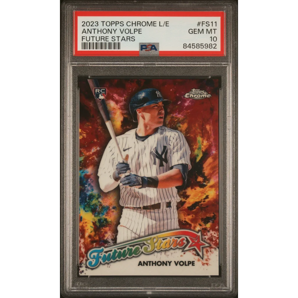 Graded PSA 10 2023 Topps Chrome Logofractor Anthony Volpe Future Stars Rookie Card