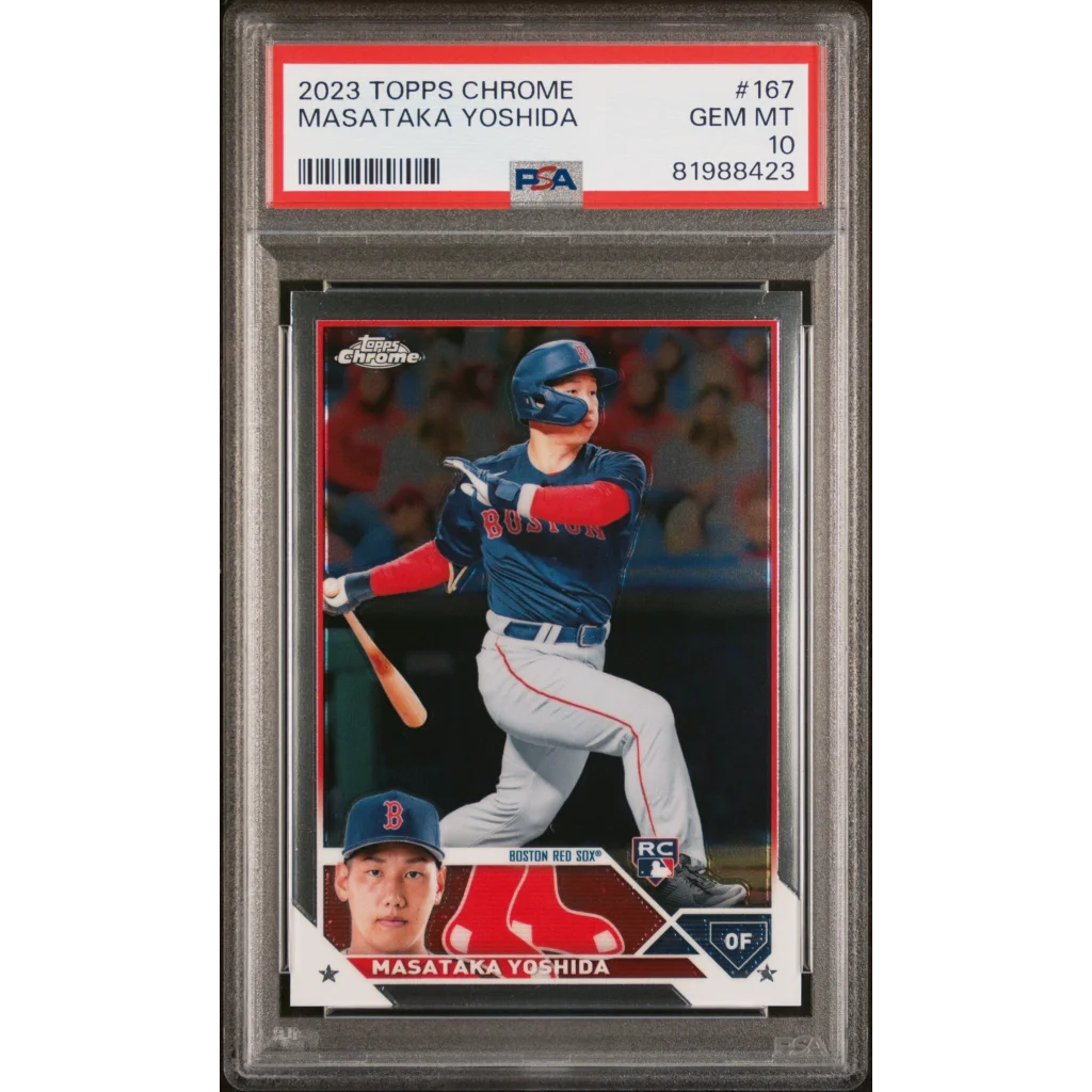 Graded 2023 Topps Chrome Masataka Yoshida #167 Rookie RC Baseball Card PSA 10 Gem Mint | Hall of Fame Sports Memorabilia | vintageantiquesgifts.com