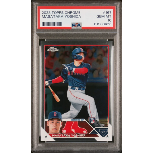 Graded 2023 Topps Chrome Masataka Yoshida #167 Rookie RC Baseball Card PSA 10 Gem Mint | Hall of Fame Sports Memorabilia | vintageantiquesgifts.com