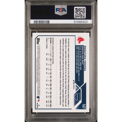 Graded Masataka Yoshida Topps Chrome Rookie Card baseball card PSA Gem Mint condition