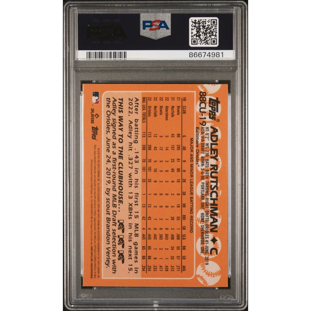 Professional Sports Authenticator graded Adley Rutschman 1988 Topps Chrome Rookie Card