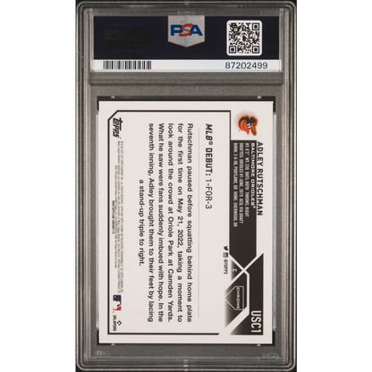 Graded 2023 Topps Chrome Update Adley Rutschman #USC1 Prism Rookie RC Baseball Card PSA 10 Gem Mint | PSA 10 Gem Mint Graded Rookie Card | vintageantiquesgifts.com