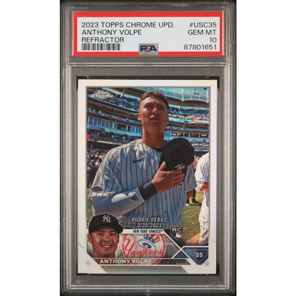 PSA Graded Anthony Volpe Baseball Rookie Card Ready to Steal Home image