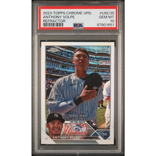 PSA Graded Anthony Volpe Baseball Rookie Card Ready to Steal Home image
