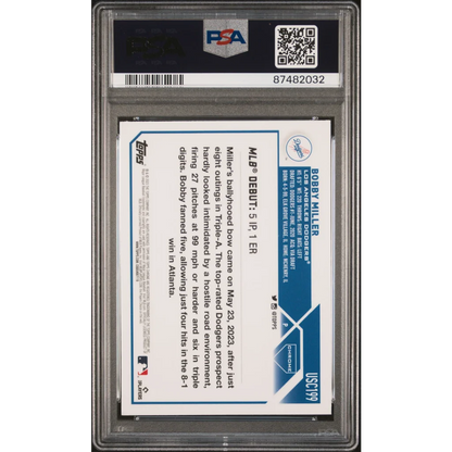 Graded 2023 Topps Chrome Update Bobby Miller #USC199 Rookie RC Baseball Card PSA 10 Gem Mint | PSA 10 Gem Mint Graded Rookie Card | vintageantiquesgifts.com