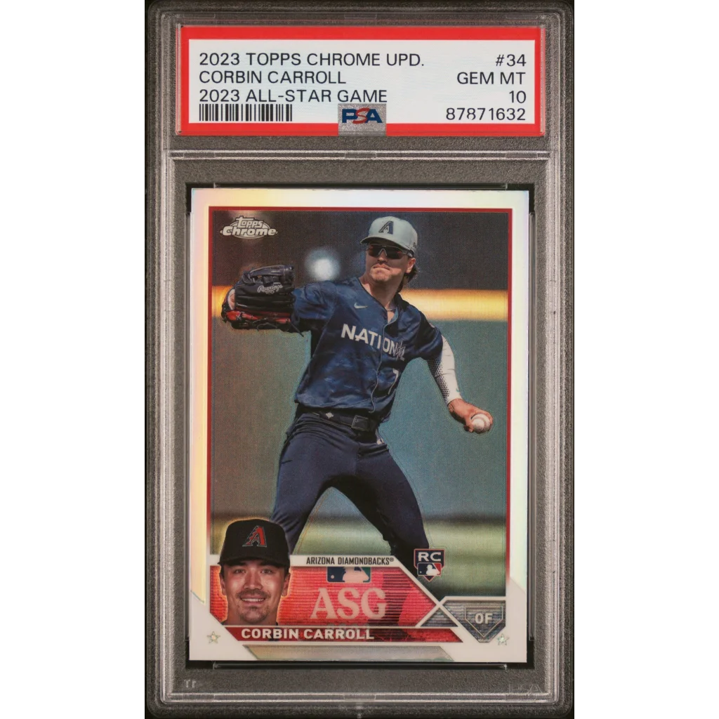 Graded PSA 10 2023 Topps Chrome Corbin Carroll Rookie Diamondbacks Card