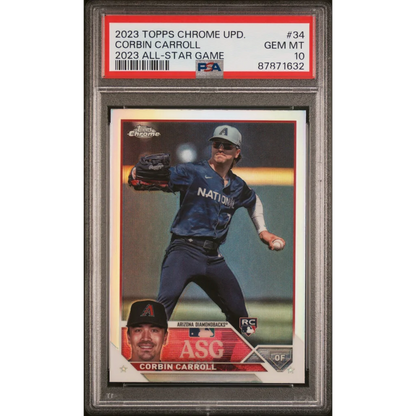 Graded PSA 10 2023 Topps Chrome Corbin Carroll Rookie Diamondbacks Card