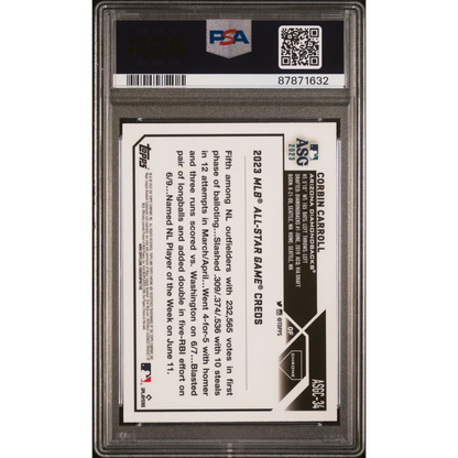 Graded Corbin Carroll Topps Chrome Update gem mint baseball card for collectors