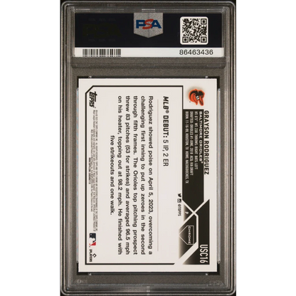 Graded 2023 Topps Chrome Update Grayson Rodriguez #USC16 Prism Rookie RC Baseball Card PSA 10 Gem Mint | PSA 10 Gem Mint Graded Rookie Card | vintageantiquesgifts.com