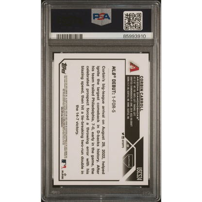 PSA 10 Graded 2023 Topps Chrome Sapphire Corbin Carroll #24 Rookie Card