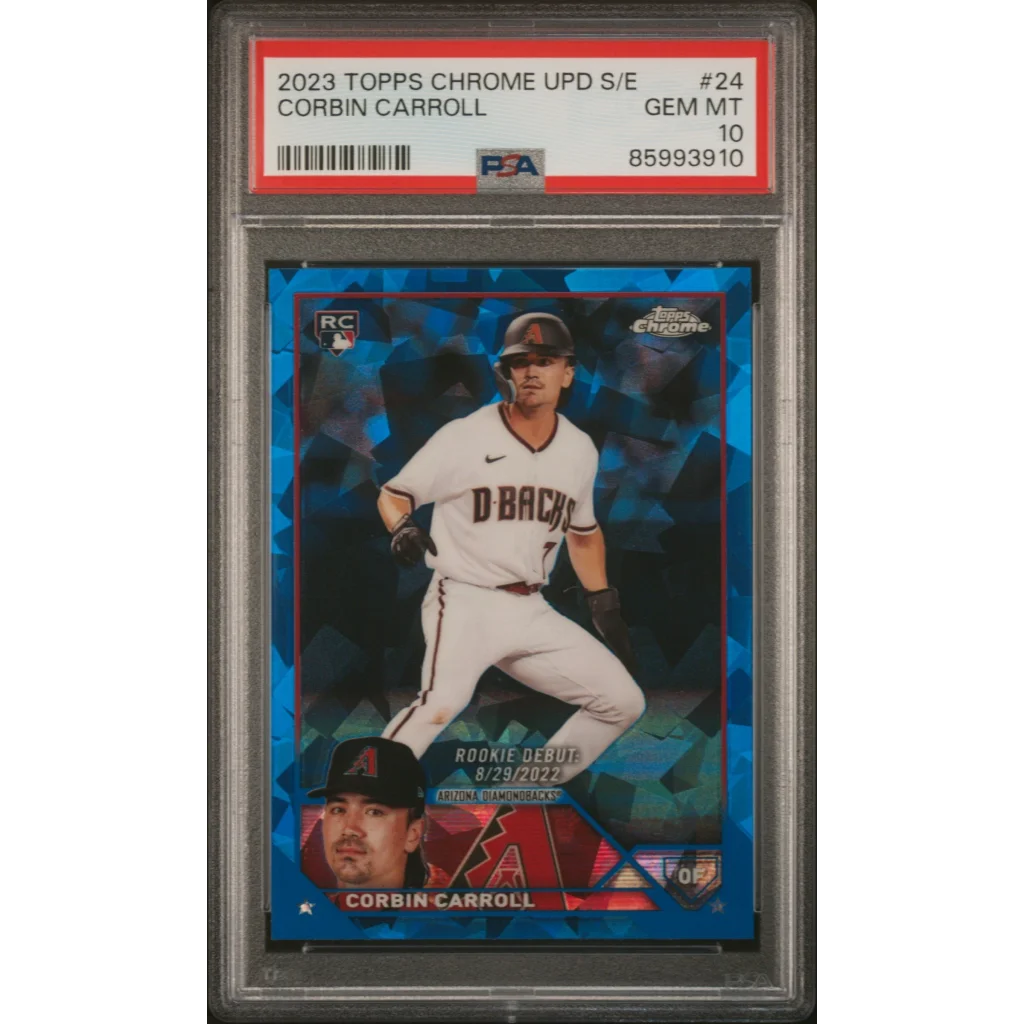 Graded PSA 10 Gem Mint 2023 Topps Chrome Sapphire Corbin Carroll Rookie Card