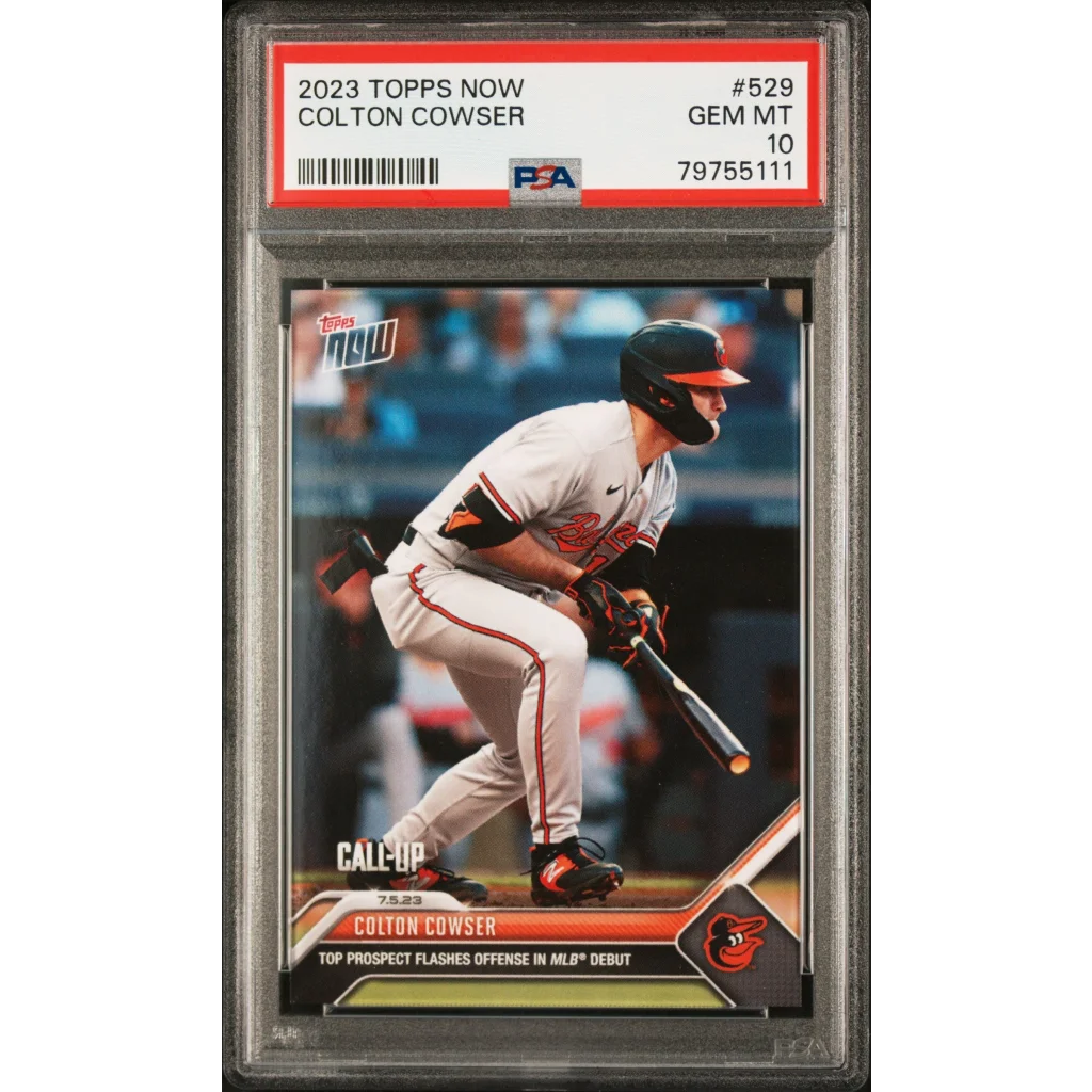 Graded 2023 Topps Now Colton Cowser #529 Rookie RC Baseball Card PSA 10 Gem Mint | Hall of Fame Sports Memorabilia | vintageantiquesgifts.com