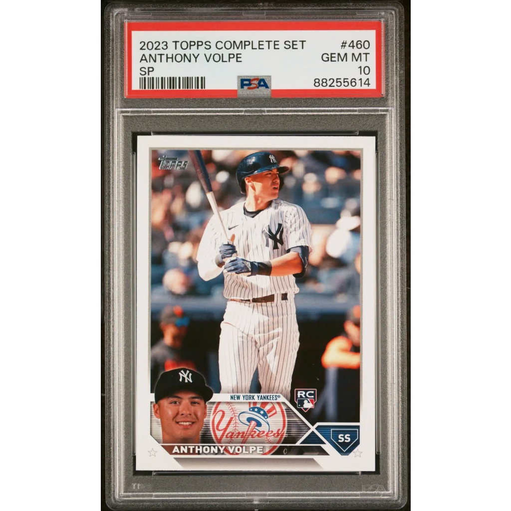 Graded PSA 10 Gem Mint 2023 Topps Anthony Volpe #460 SP Rookie Yankees Card
