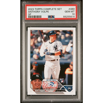Graded PSA 10 Gem Mint 2023 Topps Anthony Volpe #460 SP Rookie Yankees Card