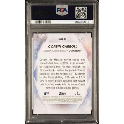 PSA 10 Graded 2023 Topps Corbin Carroll Stars of MLB Rookie RC Card