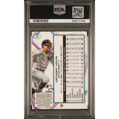 Graded 2023 Topps Cosmic Chrome Anthony Volpe #107 Rookie RC PSA 10
