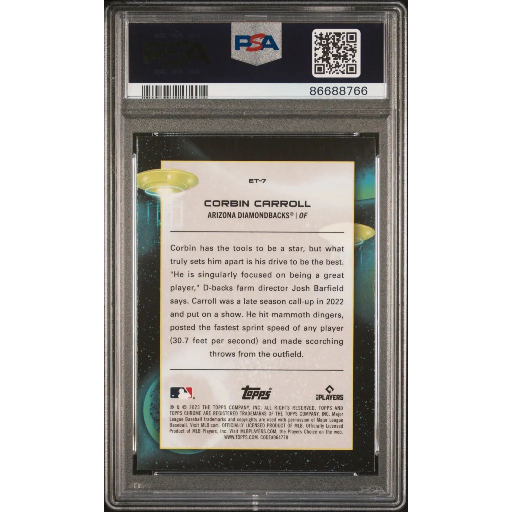 PSA 10 Graded 2023 Topps Cosmic Chrome Corbin Carroll Rookie Card