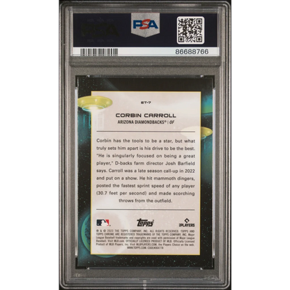 PSA 10 Graded 2023 Topps Cosmic Chrome Corbin Carroll Rookie Card