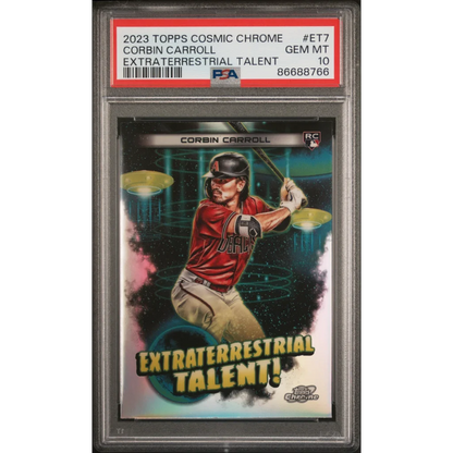 Graded PSA 10 Gem Mint 2023 Topps Cosmic Chrome Corbin Carroll Rookie RC